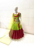 FANCY CHINON EMBROIDERY SEQUENCE PRINTED WORK KID’S TOP LEHENGA WITH DUPATTA PARTY WEAR WHOLESALE PRICE ETHNIC GARMENT (5)