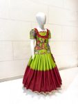 FANCY CHINON EMBROIDERY SEQUENCE PRINTED WORK KID’S TOP LEHENGA WITH DUPATTA PARTY WEAR WHOLESALE PRICE ETHNIC GARMENT (5)