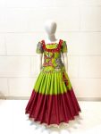 FANCY CHINON EMBROIDERY SEQUENCE PRINTED WORK KID’S TOP LEHENGA WITH DUPATTA PARTY WEAR WHOLESALE PRICE ETHNIC GARMENT (5)