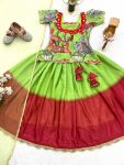 FANCY CHINON EMBROIDERY SEQUENCE PRINTED WORK KID’S TOP LEHENGA WITH DUPATTA PARTY WEAR WHOLESALE PRICE ETHNIC GARMENT (5)