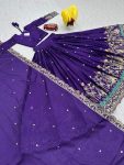 FANCY CHINON EMBROIDERY SEQUENCE WORK LEHENGA CHOLI WITH DUPATTA PARTY WEAR WHOLESALE PRICE ETHNIC GARMENT (12)