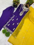 FANCY CHINON EMBROIDERY SEQUENCE WORK TOP BOTTOM WITH DUPATTA FESTIVE WEAR WHOLESALE PRICE ETHNIC GARMENT (4)