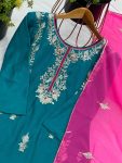 FANCY CHINON EMBROIDERY SEQUENCE WORK TOP BOTTOM WITH DUPATTA FESTIVE WEAR WHOLESALE PRICE ETHNIC GARMENT (4)