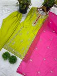 FANCY CHINON EMBROIDERY SEQUENCE WORK TOP BOTTOM WITH DUPATTA FESTIVE WEAR WHOLESALE PRICE ETHNIC GARMENT (5)