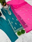 FANCY CHINON EMBROIDERY SEQUENCE WORK TOP BOTTOM WITH DUPATTA FESTIVE WEAR WHOLESALE PRICE ETHNIC GARMENT (4)