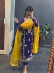 FANCY CHINON EMBROIDERY SEQUENCE WORK TOP BOTTOM WITH DUPATTA FESTIVE WEAR WHOLESALE PRICE ETHNIC GARMENT (4)