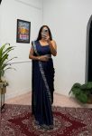 FANCY CHINON EMBROIDERY WORK SAREE STITCHED BLOUSE WITH KOTI AND BELT PARTY WEAR WHOLESALE PRICE ETHNIC GARMENT (13)
