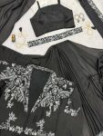 FANCY CHINON EMBROIDERY WORK SAREE STITCHED BLOUSE WITH KOTI AND BELT PARTY WEAR WHOLESALE PRICE ETHNIC GARMENT (8)