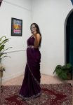 FANCY CHINON EMBROIDERY WORK SAREE STITCHED BLOUSE WITH KOTI AND BELT PARTY WEAR WHOLESALE PRICE ETHNIC GARMENT (4)