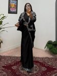 FANCY CHINON EMBROIDERY WORK SAREE STITCHED BLOUSE WITH KOTI AND BELT PARTY WEAR WHOLESALE PRICE ETHNIC GARMENT (8)