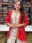 FANCY CHINON EMBROIDERY WORK TUBE BLOUSE PALAZZO WITH BANDHNI PRINTED KOTI PARTY WEAR WHOLESALE PRICE ETHNIC GARMENT (4)