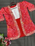 FANCY CHINON EMBROIDERY WORK TUBE BLOUSE PALAZZO WITH BANDHNI PRINTED KOTI PARTY WEAR WHOLESALE PRICE ETHNIC GARMENT (4)