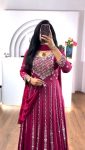 FANCY CHINON EMBROIDREY THREAD SEQUENCE WORK GOWN WITH DUPATTA PARTY WEAR WHOLESALE PRICE ETHNIC GARMENT (2)