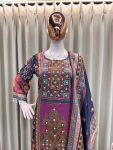 FANCY CHINON PRINTED MOTI LACE WORK TOP BOTTOM WITH DUPATTA PARTY WEAR WHOLESALE PRICE ETHNIC GARMENT (3)