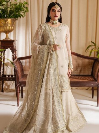 FANCY CHINON SEQUENCE EMBROIDERY WORK TOP PALAZZO WITH DUPATTA  OFF WHITE