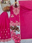 FANCY CHINON SILK EMBROIDERY SEQUENCE CODING DORI WORK WITH TASSLES TOP PALAZZO WITH DUPATTA FESTIVE WEAR WHOLESALE PRICE ETHNIC GARMENT (3)