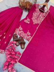 FANCY CHINON SILK EMBROIDERY SEQUENCE CODING DORI WORK WITH TASSLES TOP PALAZZO WITH DUPATTA FESTIVE WEAR WHOLESALE PRICE ETHNIC GARMENT (3)