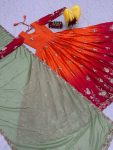 FANCY CHINON SILK EMBROIDERY SEQUENCE WORK GOWN WITH DUPATTA PARTY WEAR WHOLESALE PRICE ETHNIC GARMENT (17)