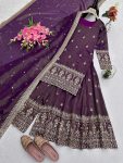 FANCY CHINON SILK EMBROIDERY SEQUENCE WORK TOP PALAZZO WITH DUPATTA PARTY WEAR WHWOLESALE PRICE ETHNIC GARMENT (7)