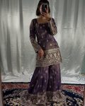 FANCY CHINON SILK EMBROIDERY SEQUENCE WORK TOP PALAZZO WITH DUPATTA PARTY WEAR WHWOLESALE PRICE ETHNIC GARMENT (7)