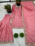 FANCY CHINON SILK EMBROIDERY SEQUENCE WORK TOP SHARARA WITH DUPATTA PARTY WEAR WHOLESALE PRICE ETHNIC GARMENT (6)