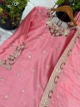 FANCY CHINON SILK EMBROIDERY SEQUENCE WORK TOP SHARARA WITH DUPATTA PARTY WEAR WHOLESALE PRICE ETHNIC GARMENT (6)