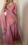 FANCY CHINON SILK EMBROIDERY SEQUENCE WORK TOP SHARARA WITH DUPATTA PARTY WEAR WHOLESALE PRICE ETHNIC GARMENT (6)