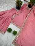 FANCY CHINON SILK EMBROIDERY SEQUENCE WORK TOP SHARARA WITH DUPATTA PARTY WEAR WHOLESALE PRICE ETHNIC GARMENT (6)