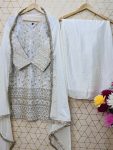 FANCY CHINON SILK EMBROIDERY WORK TOP PALAZZO WITH DUPATTA FESTIVE WEAR WHOLESALE PRICE ETHNIC GARMENT (6)