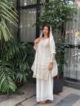 FANCY CHINON SILK EMBROIDERY WORK TOP PALAZZO WITH DUPATTA FESTIVE WEAR WHOLESALE PRICE ETHNIC GARMENT (6)