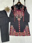 FANCY CREPE SILK PRINTED TOP PANT SET PARTY WEAR WHOLESALE PRICE ETHNIC GARMENT (4)