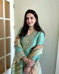 FANCY CRUNCHY SILK EMBROIDERY SEQUENCE WORK WITH RIVET MOTI WORK TOP PALAZZO WITH DUPATTA FESTIVE WEAR WHOLESALE PRICE ETHNIC GARMENT (7)