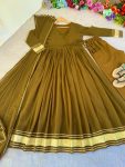 FANCY FAUX GEORGETTE GOTA PATTI PATTER STITCHES WORK GOWN BOTTOM WITH DUPATTA FESTIVE WEAR WHOLESALE PRICE ETHNIC GARMENT (19)
