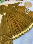 FANCY FAUX GEORGETTE GOTA PATTI PATTER STITCHES WORK GOWN BOTTOM WITH DUPATTA FESTIVE WEAR WHOLESALE PRICE ETHNIC GARMENT (19)