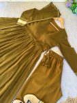 FANCY FAUX GEORGETTE GOTA PATTI PATTER STITCHES WORK GOWN BOTTOM WITH DUPATTA FESTIVE WEAR WHOLESALE PRICE ETHNIC GARMENT (19)
