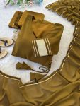 FANCY FAUX GEORGETTE GOTA PATTI PATTER STITCHES WORK GOWN BOTTOM WITH DUPATTA FESTIVE WEAR WHOLESALE PRICE ETHNIC GARMENT (19)
