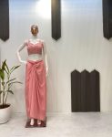 FANCY FRENCH CRAPE SEQUENCE EMBROIDERY AND SILVER MOTI LACE TUBE BLOUSE DRAPED SKIRT WITH SHRUG PARTY WEAR WHOLESALE PRICE ETHNIC GARMENT (2)