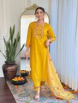 FANCY GADWAL SILK EMBROIDERY WORK TOP BOTTOM WITH DUPATTA FESTIVE WEAR WHOLESALE PRICE ETHIC GARMENT (6)