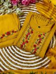 FANCY GADWAL SILK EMBROIDERY WORK TOP BOTTOM WITH DUPATTA FESTIVE WEAR WHOLESALE PRICE ETHIC GARMENT (6)