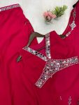 FANCY GEORGETTE EMBROIDERY MIRROR WORK BLOUSE PALAZZO WITH SHRUG PARTY WEAR WHOLESALE PRICE ETHNIC GARMENT (9)