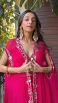 FANCY GEORGETTE EMBROIDERY MIRROR WORK BLOUSE PALAZZO WITH SHRUG PARTY WEAR WHOLESALE PRICE ETHNIC GARMENT (9)