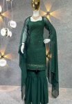 FANCY GEORGETTE SEQUENCE AND MULTI NEEDLE WITH CODING EMBROIDERY AND ZARI WORK TOP SHARARA WITH DUPATTA FESTIVE WEAR WHOLESALE PRICE ETHNIC GARMENT (5)