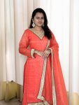 FANCY GOLD CRUSH SILK EMBROIDERY SEQUENCE CODING WORK TOP PALAZZO WITH DUPATTA FESTIVE WEAR WHOLESALE PRICE ETHNIC GARMENT (5)