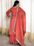 FANCY GOLD CRUSH SILK EMBROIDERY SEQUENCE CODING WORK TOP PALAZZO WITH DUPATTA FESTIVE WEAR WHOLESALE PRICE ETHNIC GARMENT (5)
