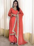 FANCY GOLD CRUSH SILK EMBROIDERY SEQUENCE CODING WORK TOP PALAZZO WITH DUPATTA FESTIVE WEAR WHOLESALE PRICE ETHNIC GARMENT (5)