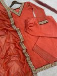 FANCY GOLD CRUSH SILK EMBROIDERY SEQUENCE CODING WORK TOP PALAZZO WITH DUPATTA FESTIVE WEAR WHOLESALE PRICE ETHNIC GARMENT (5)