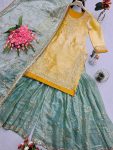 FANCY JIMMY CHOO EMBROIDERY SEQUENCE WORK AND WEAVING PATTA IN BORDER TOP SHARARA WITH DUPATTA FESTIVE WEAR WHOLESALE PRICE ETHNIC GARMENT (3)