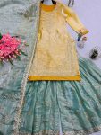 FANCY JIMMY CHOO EMBROIDERY SEQUENCE WORK AND WEAVING PATTA IN BORDER TOP SHARARA WITH DUPATTA FESTIVE WEAR WHOLESALE PRICE ETHNIC GARMENT (3)