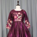 FANCY MANIPURI SILK FLORAL PRINT GOWN FESTIVE WEAR WHOLESALE PRICE ETHNIC GARMENT (9)