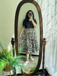 FANCY MUSLIN AND HAKUBA FABRIC IKAT PRINTED ONE PIECE  BLACK